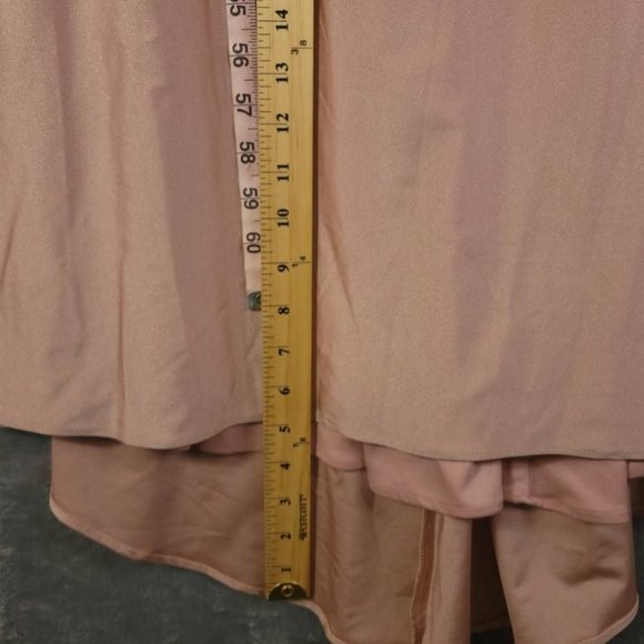 La Femme Womens Formal Gown Dress Pink Maxi‎ High Low Strappy Open Back 2 New - Picture 6 of 9